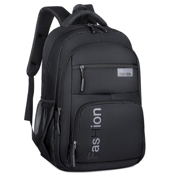 MOCHILA MASCULINA E FEMININA DE TECIDO OXFORD PRETA À PROVA DÁGUA, BOLSA PARA COMPUTADOR MASCULINA E FEMININA, MOCHILA DE VIAGEM E LAZER