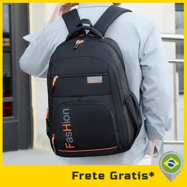 MOCHILA MASCULINA E FEMININA DE TECIDO OXFORD PRETA À PROVA DÁGUA, BOLSA PARA COMPUTADOR MASCULINA E FEMININA, MOCHILA DE VIAGEM E LAZER